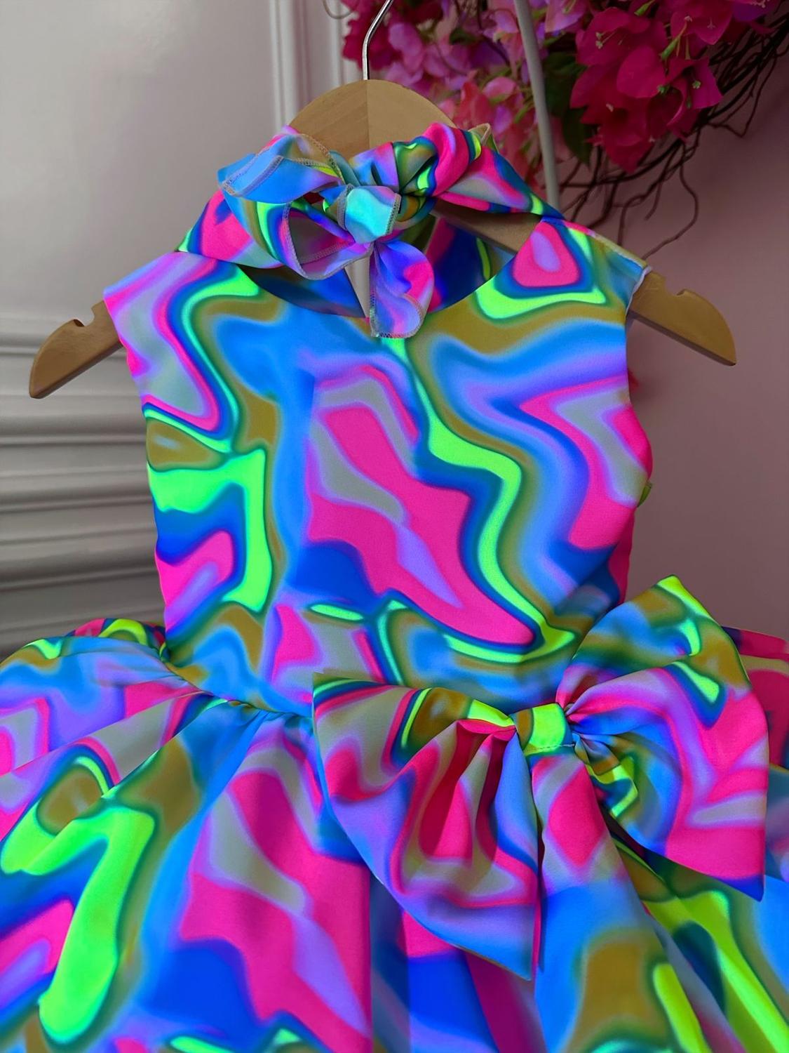 Barbie Vestido Colorido Infantil Vestido Infantil Barbie Colorido