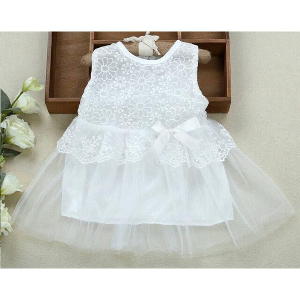 vestido infantil batizado renda