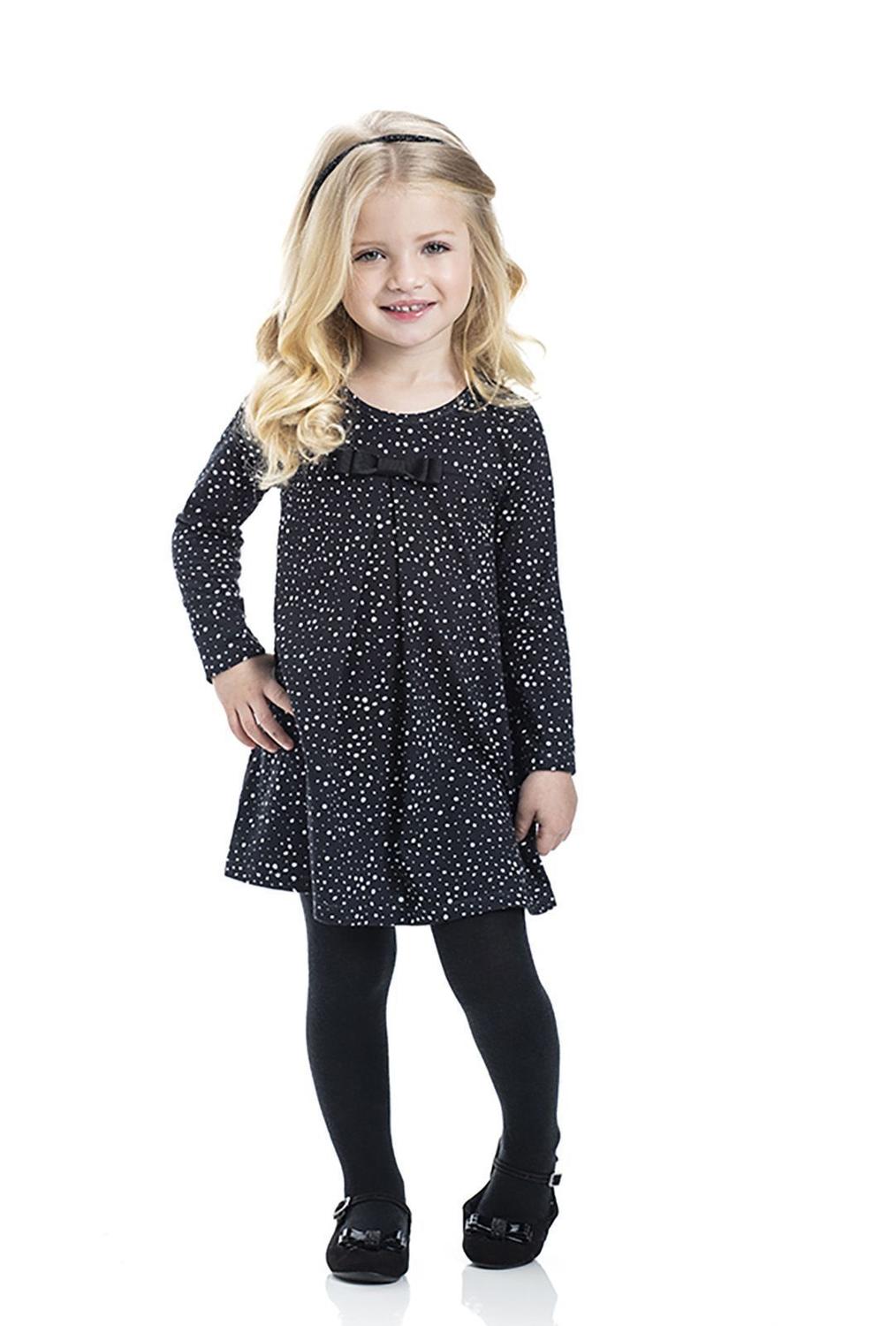 vestido listrado com meia calça