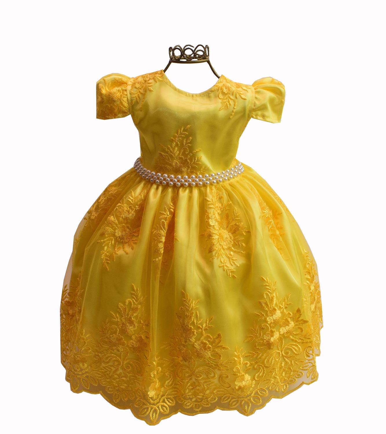 vestido realeza amarelo