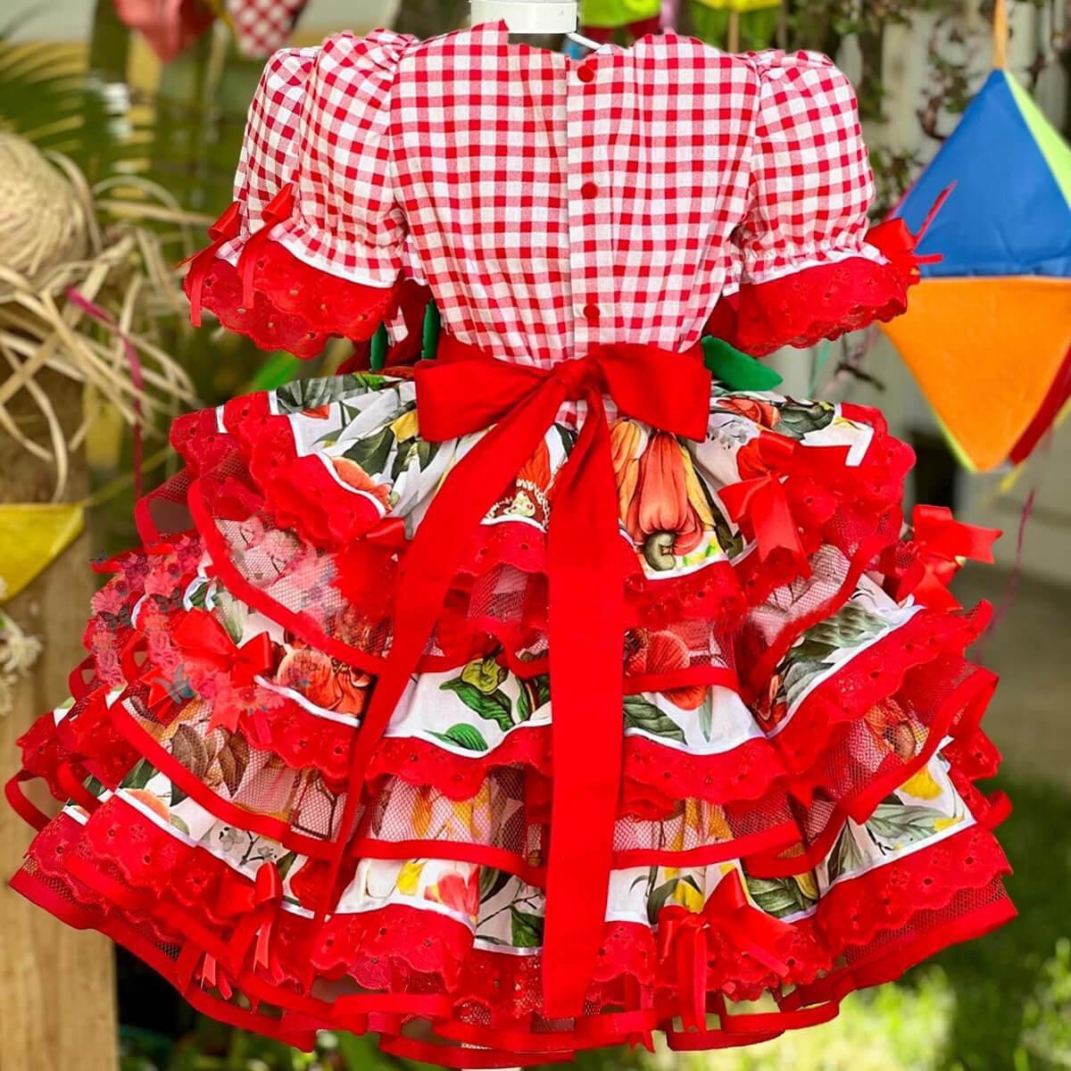 Saia Xadrez Vermelha Saia Para Festa Junina Infantil Saia Xadrez