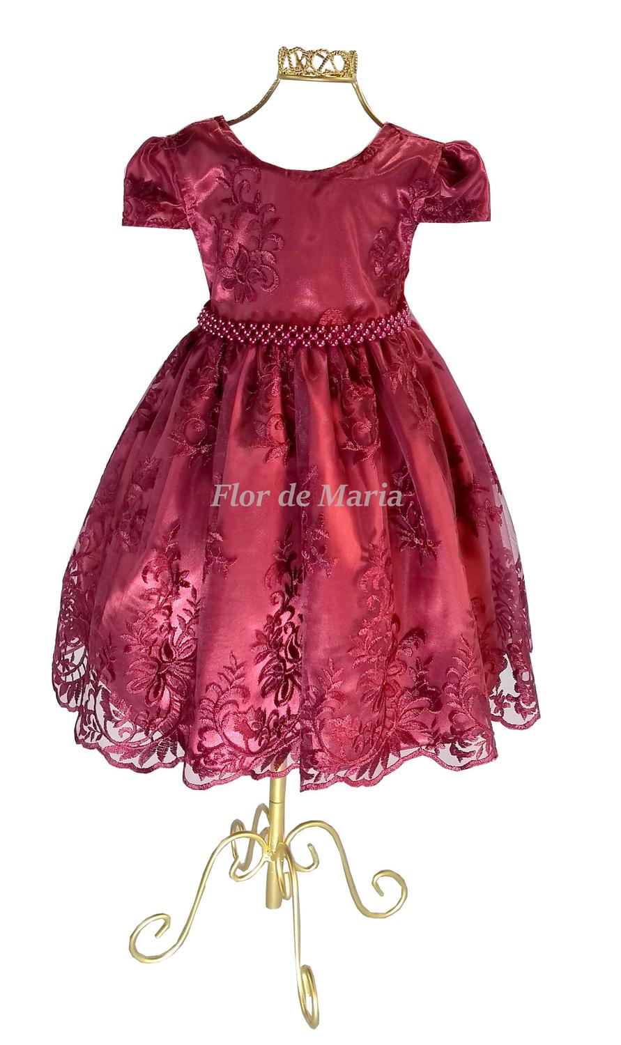 vestido de florista de casamento marsala