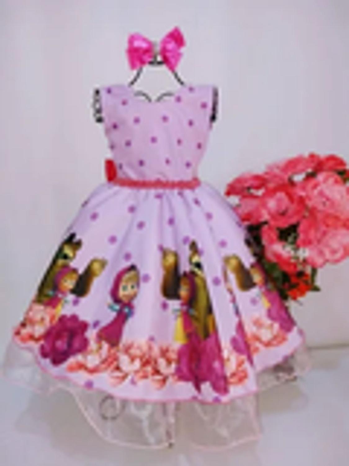 Vestido Infantil Festa Personagem Masha E O Urso Cor Roxo Tamanho 10 -  Anabruu - Vestido Infantil - Magazine Luiza