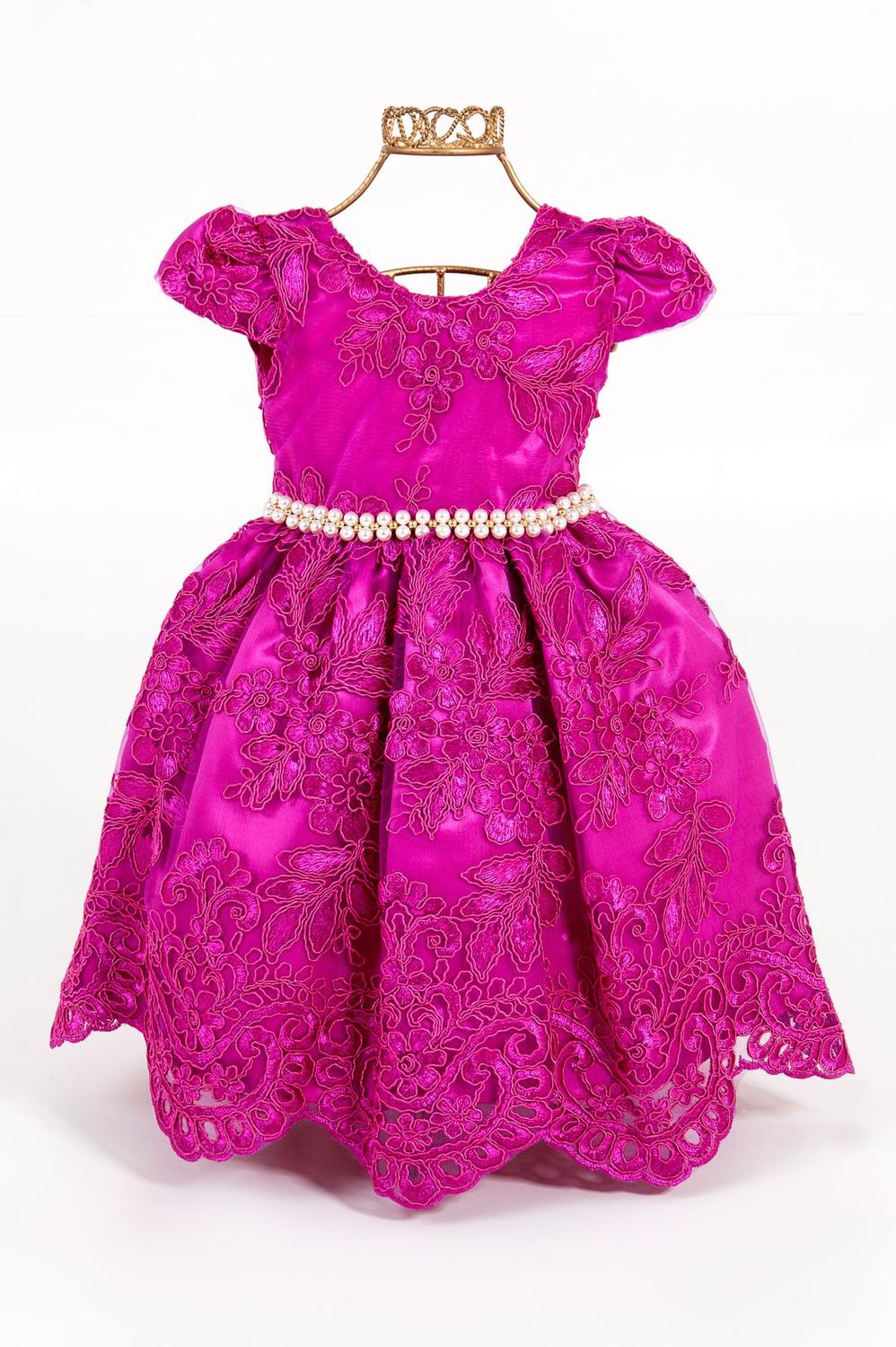 vestido de princesa infantil rosa