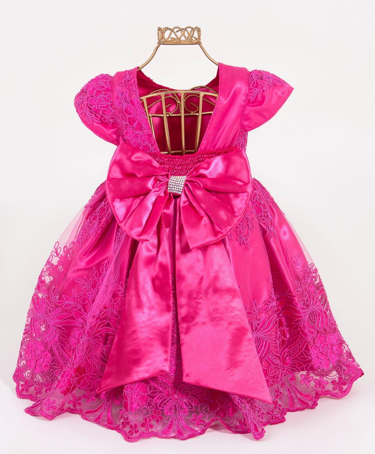 vestido de florista rosa