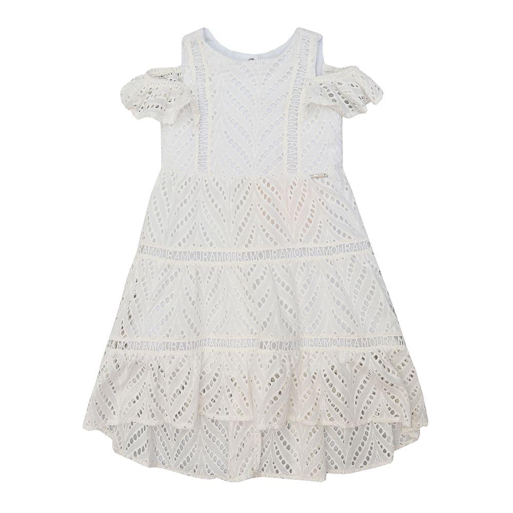 vestido de lese branco infantil