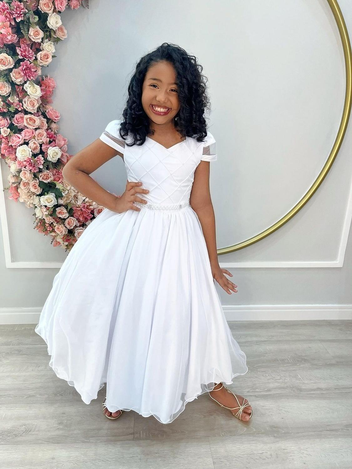 Infantil Praia Vestido De Formatura Branco Infantil Abc Batizado