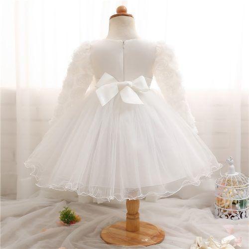 vestido de daminha de manga comprida