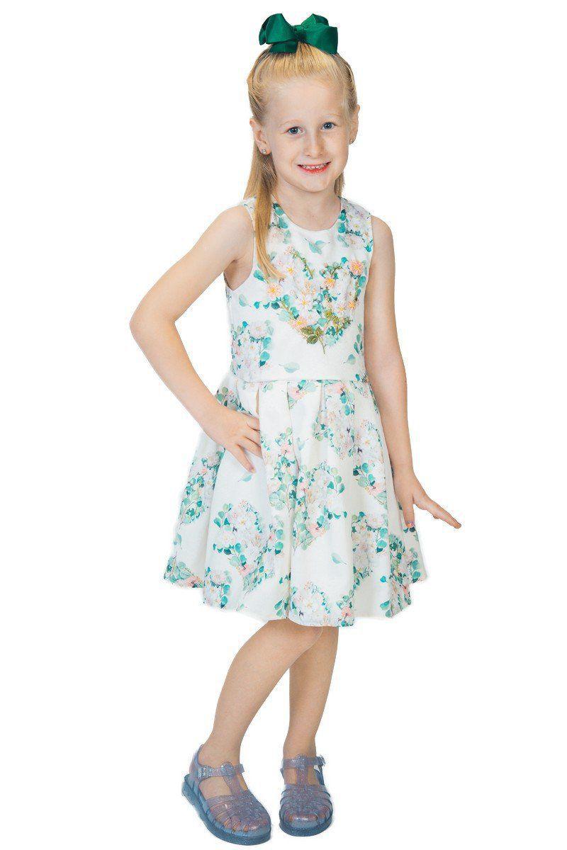 Vestido Infantil Menina Manga Curta Pregas Coração Bordado Luluzinha - Moda  Infantil - Magazine Luiza