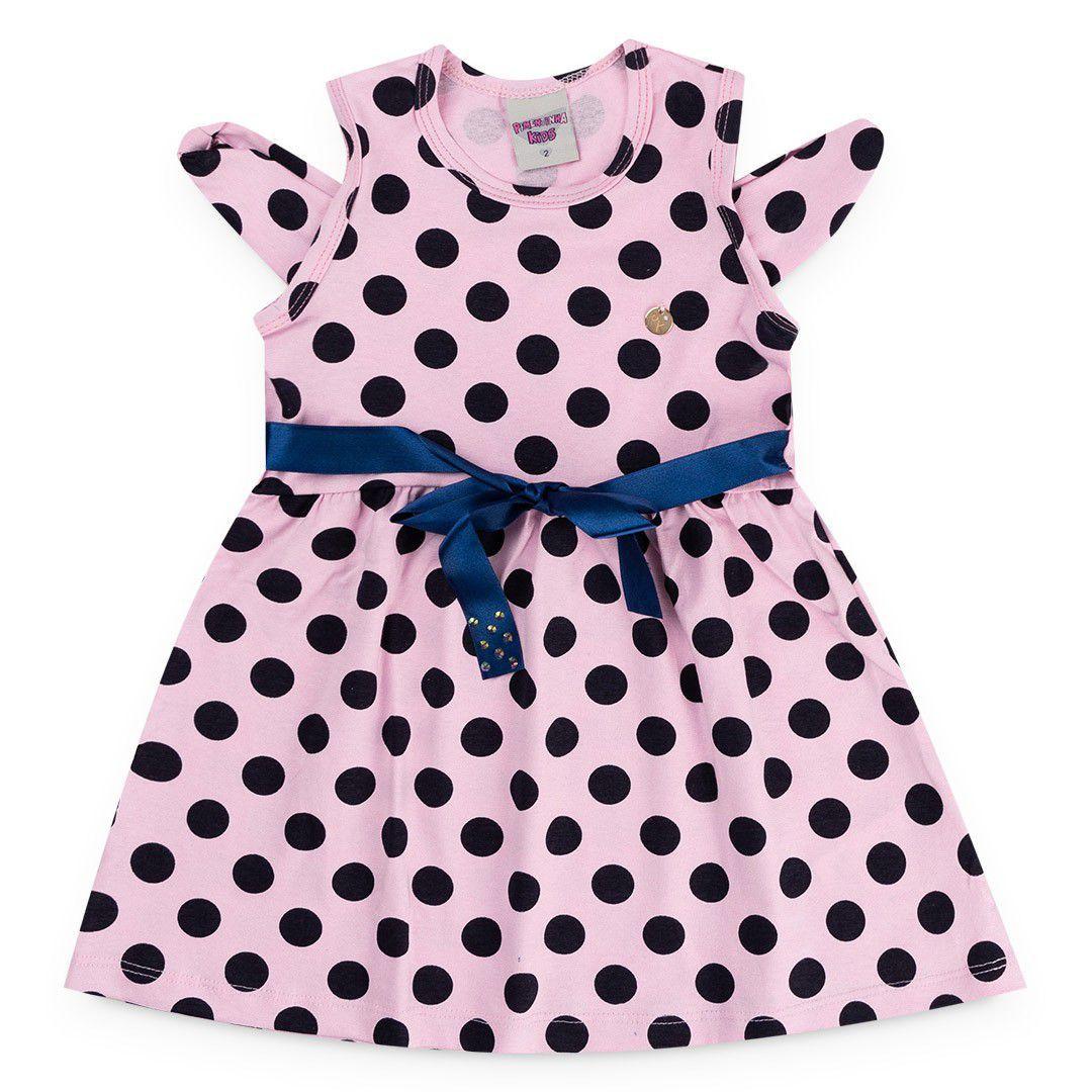 vestido infantil de bolas pretas