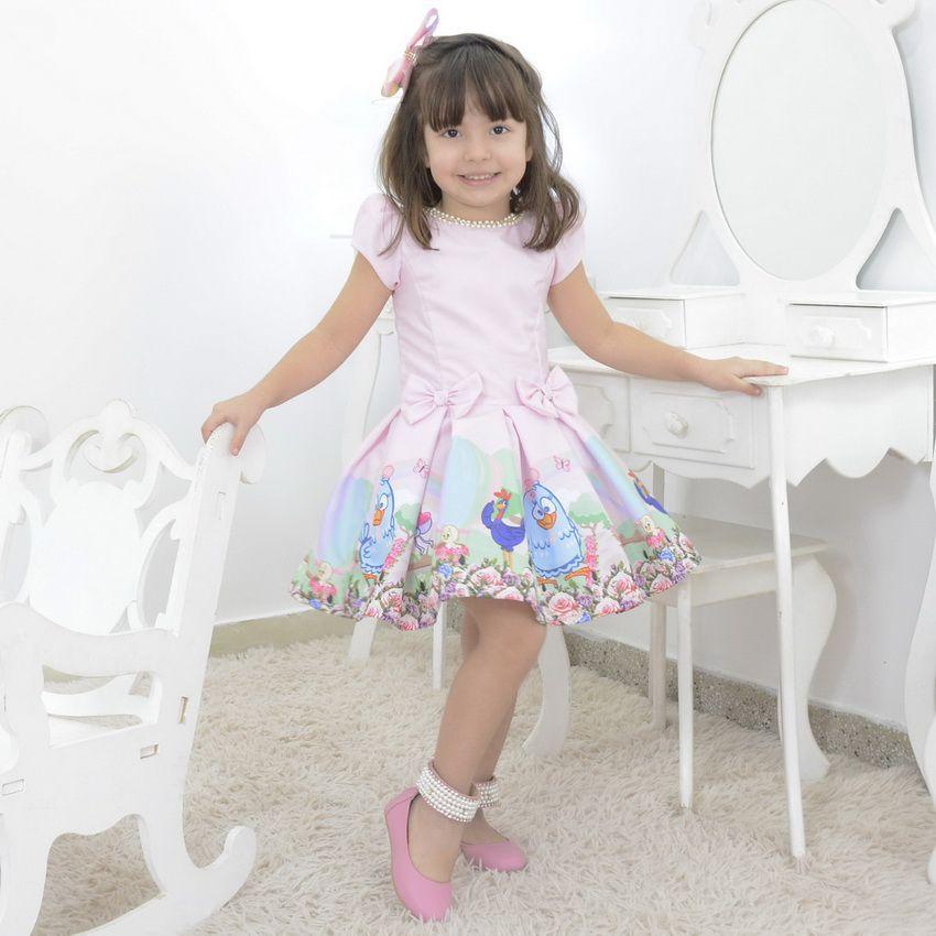 Vestido infantil rosa tema Galinha Pintadinha - Moderna Meninas - Vestido  Infantil - Magazine Luiza