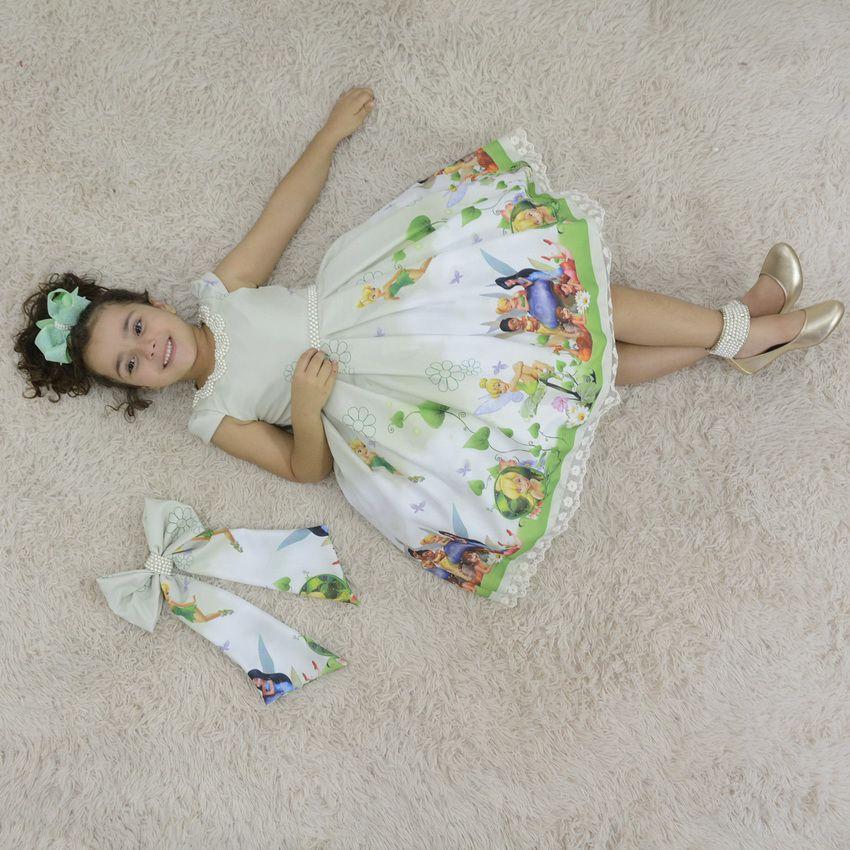 Vestido infantil tema da fada Sininho - Tinker Bell - Moderna Meninas ...