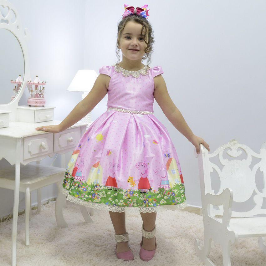 Vestido Peppa Roupa Peppa Para Aniversario Vestido Infantil Tema