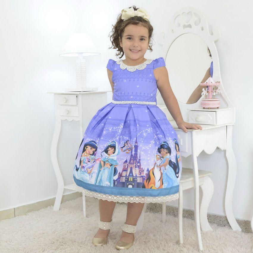 Vestido infantil tema Princesa Jasmine - Aladdin - Moderna Meninas - Vestido  Infantil - Magazine Luiza