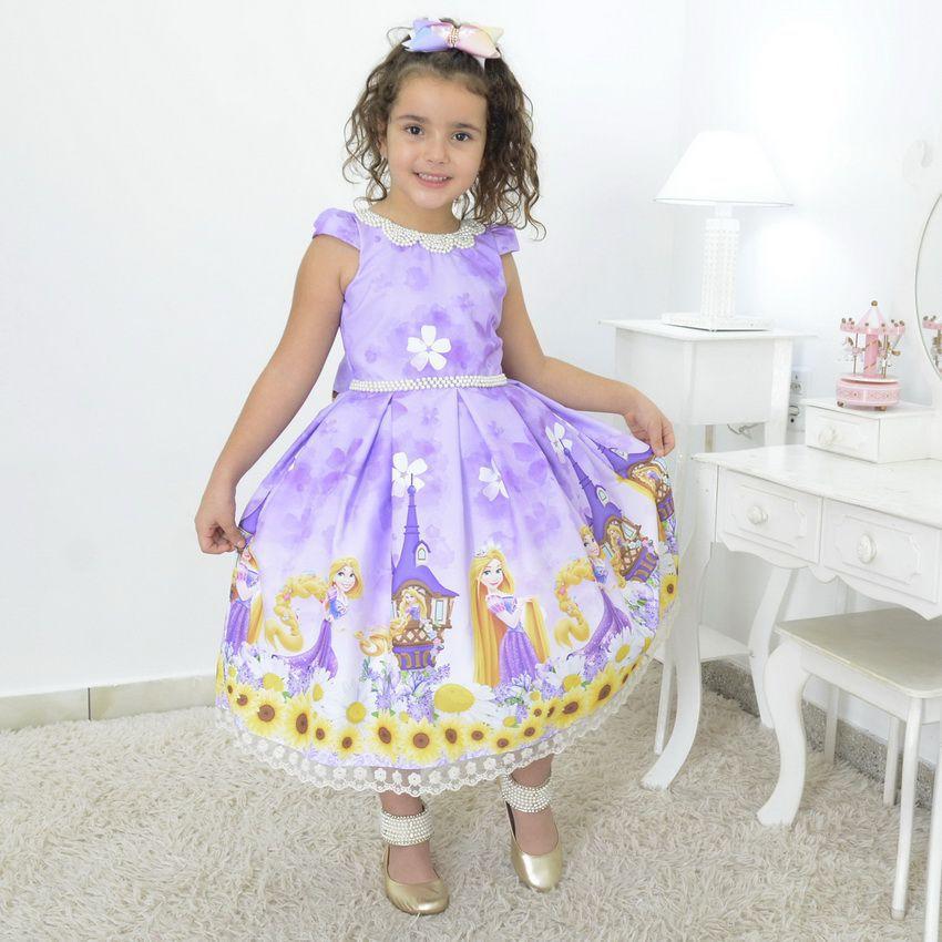 vestido infantil rapunzel