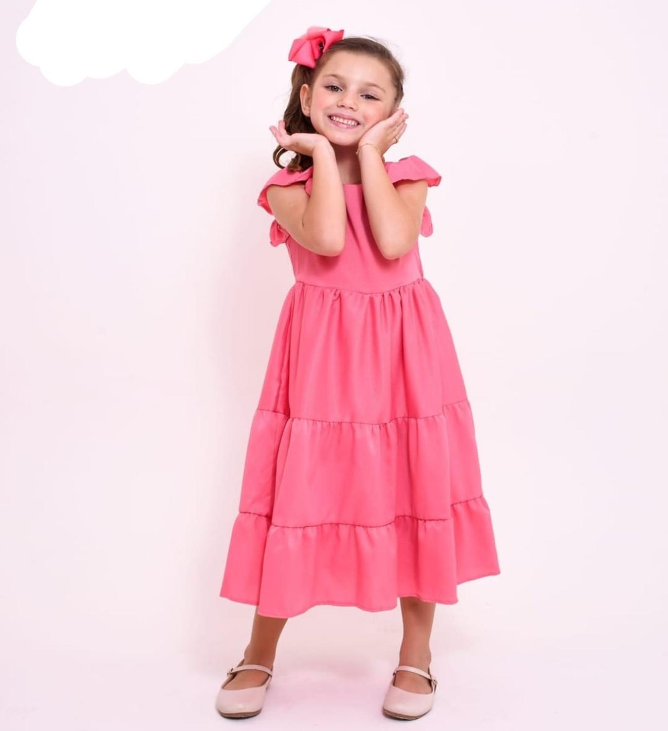Vestido Infantil Crepe Vestido Infantil Crepe Duna Softh Shopee Brasil