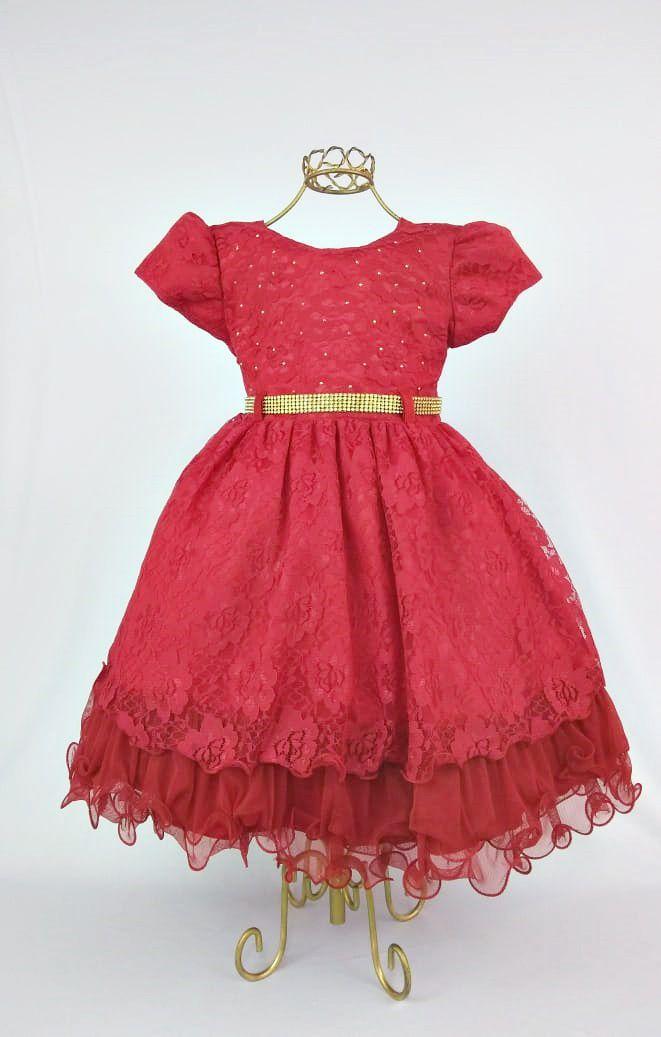 vestido vermelho infantil formatura