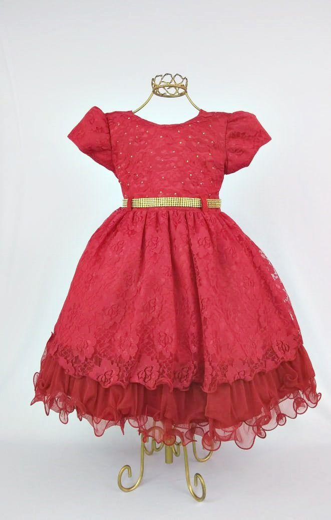 vestido infantil vermelho
