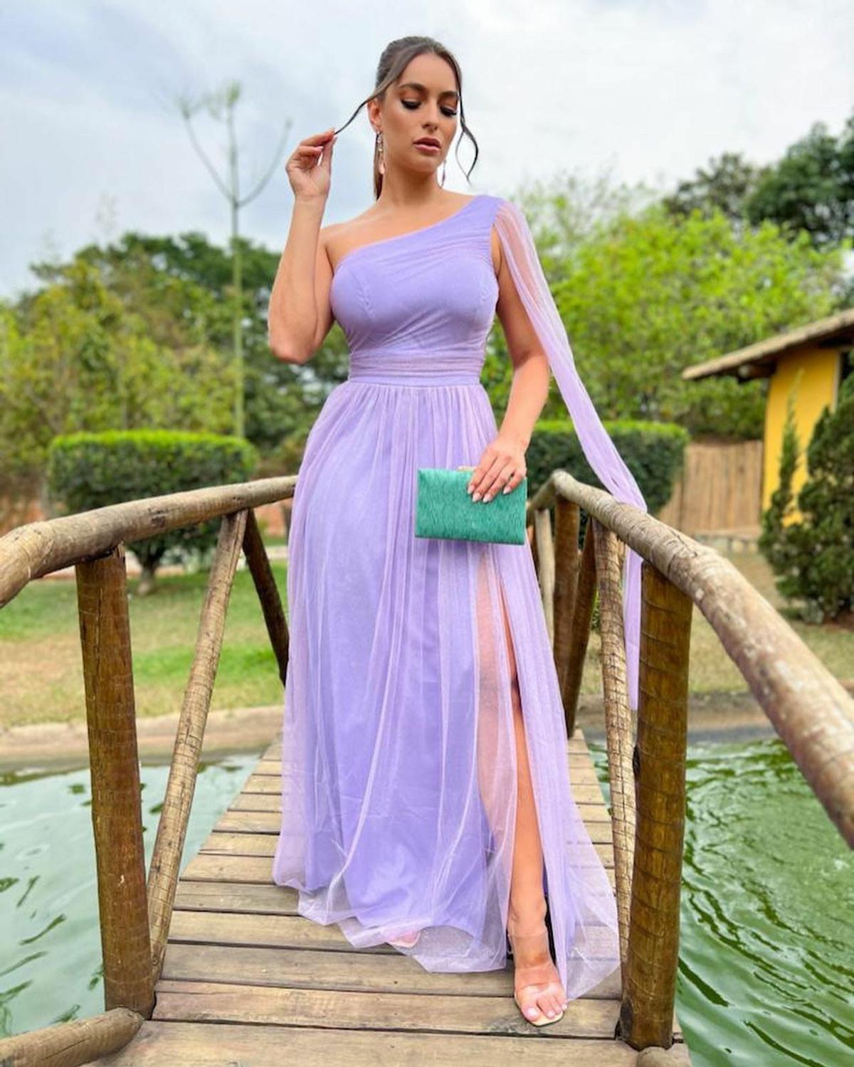 Vestido ÍSIS festa longo Madrinha Debutante Casamento com brilho