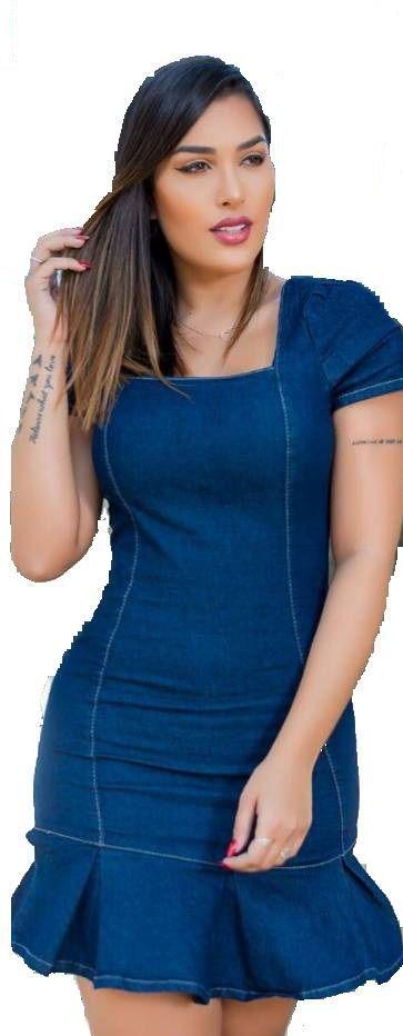 vestidos jeans com lycra