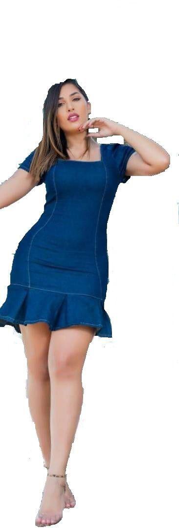 vestido jeans lycra