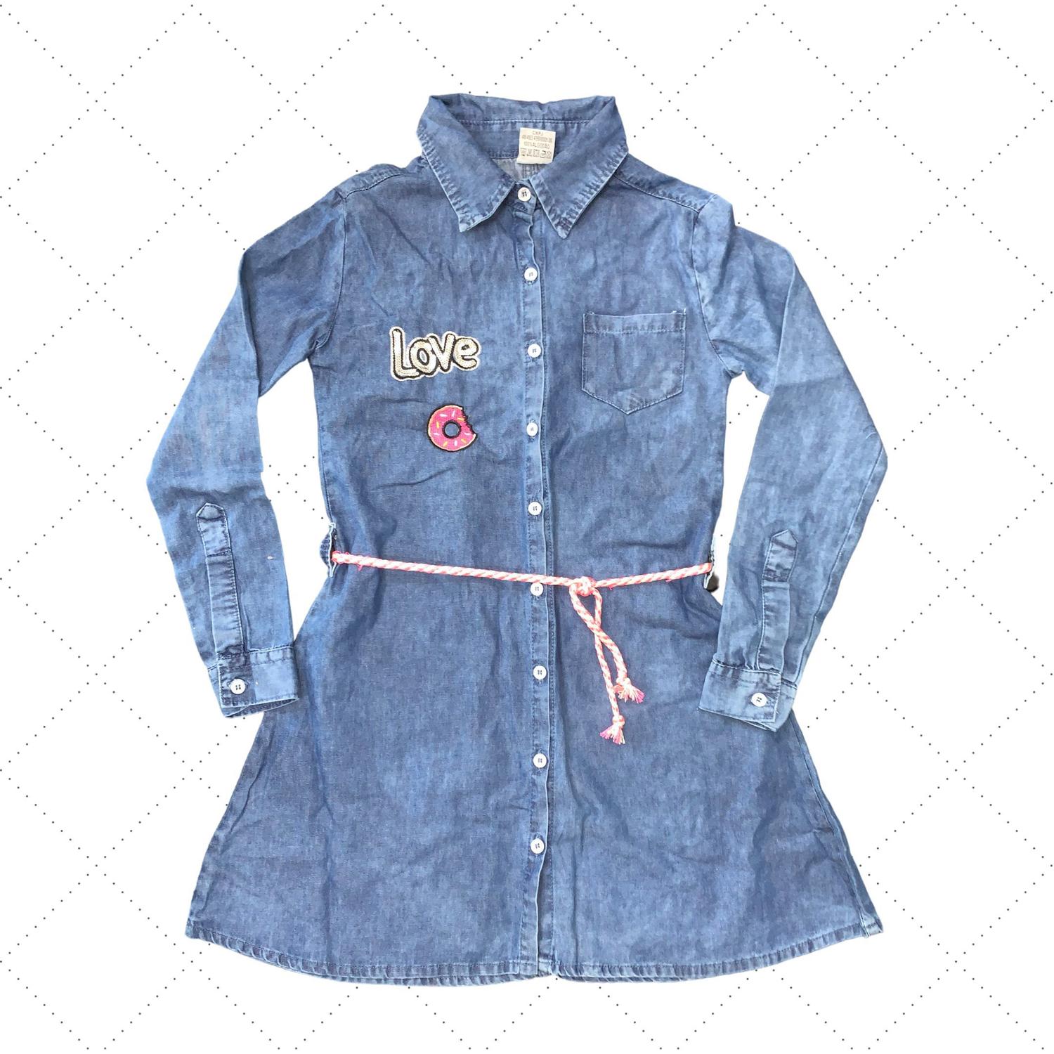 Vestido Jeans Infantil Chemise com Bordado - Candy Jeans - Vestido Infantil  - Magazine Luiza