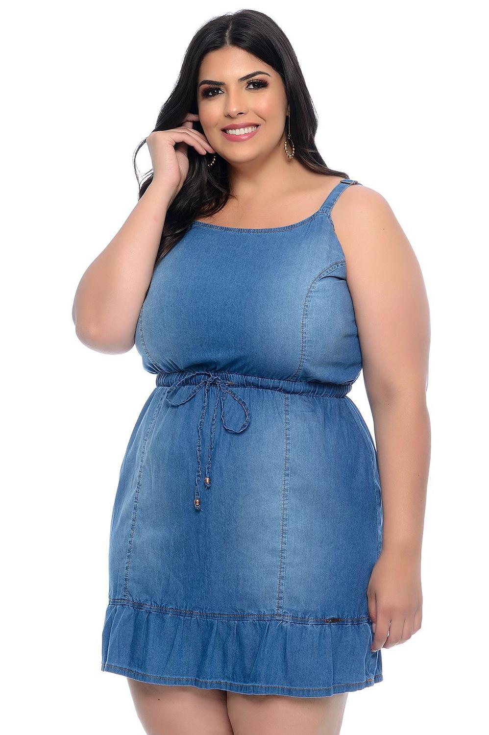 vestidos de jeans plus size