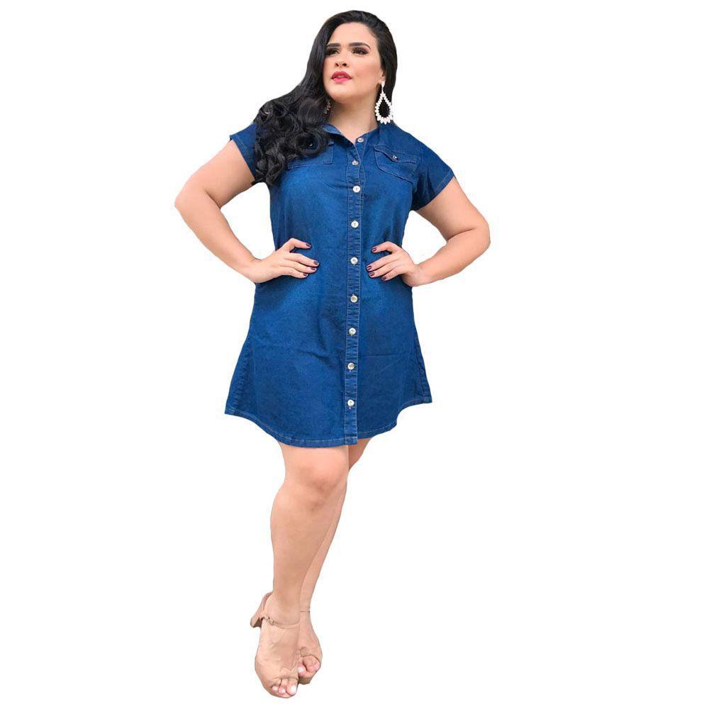 vestido camisa jeans plus size