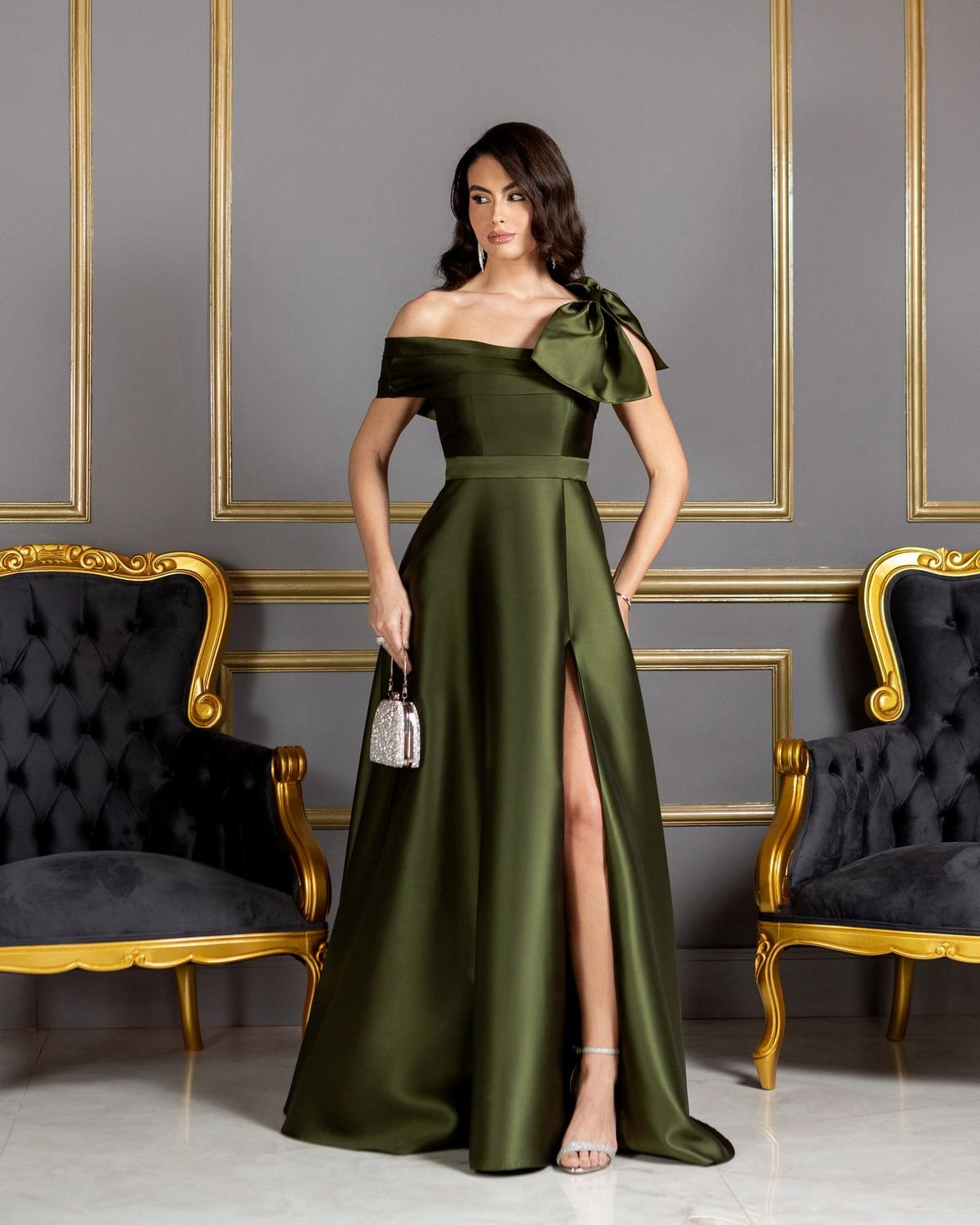 Vestido Verde Oliva Vestidos Formais Para Casamento Vestido Longo