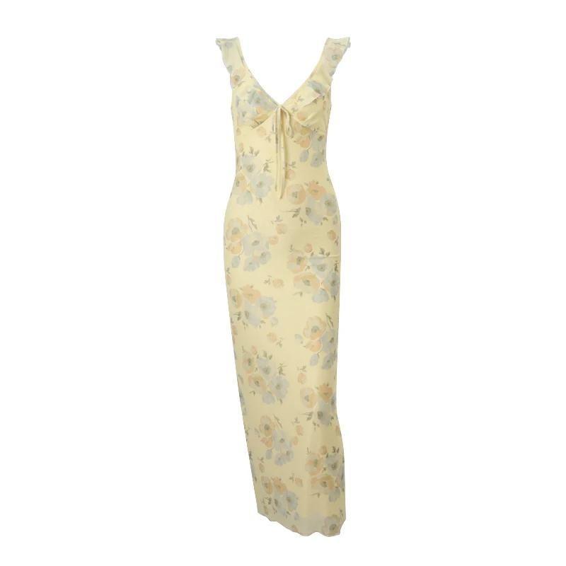 Vestido Longo Estampado Floral Feminino Ombro De Fora Sem Costas