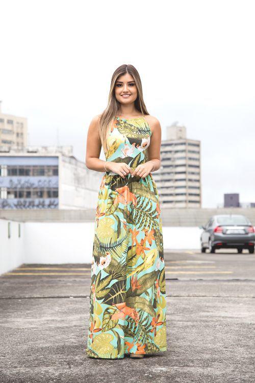 vestido longo estampado comprar