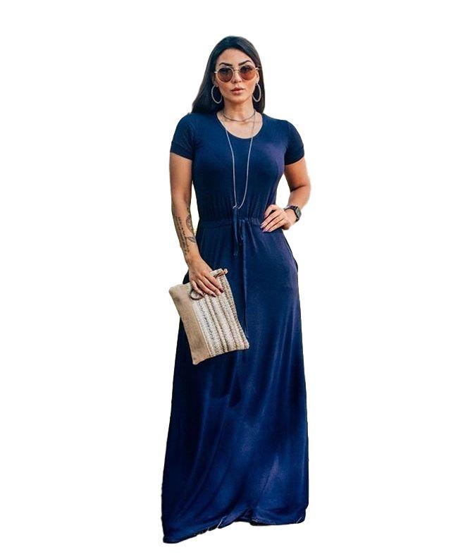 vestido azul basico