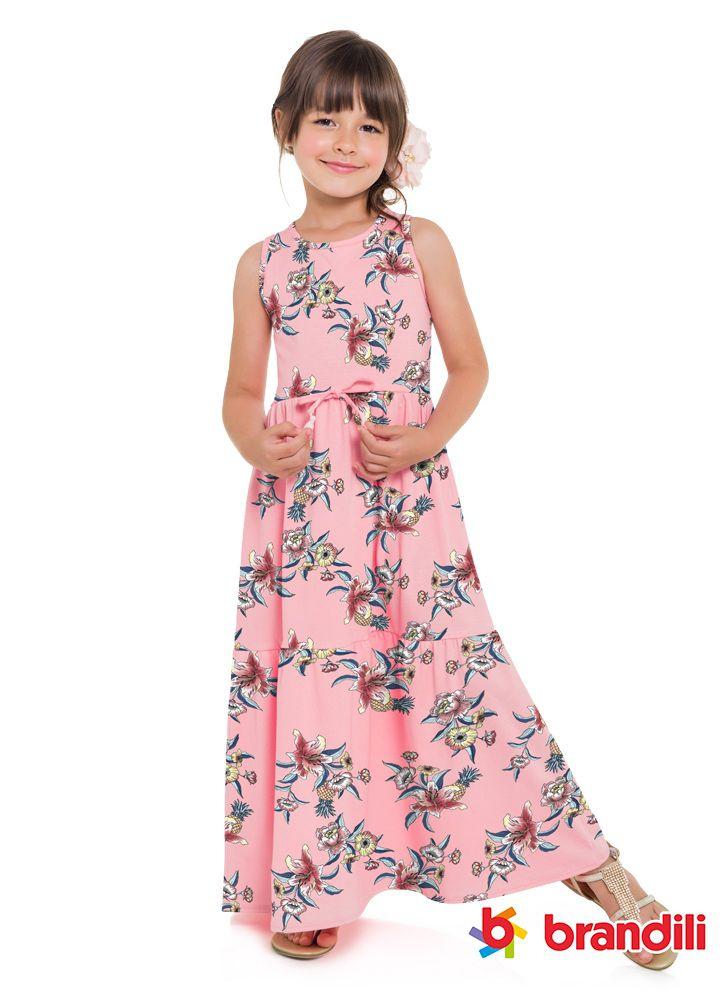 vestido longo infantil brandili