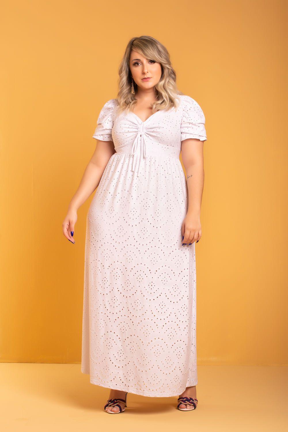 vestido plus size branco