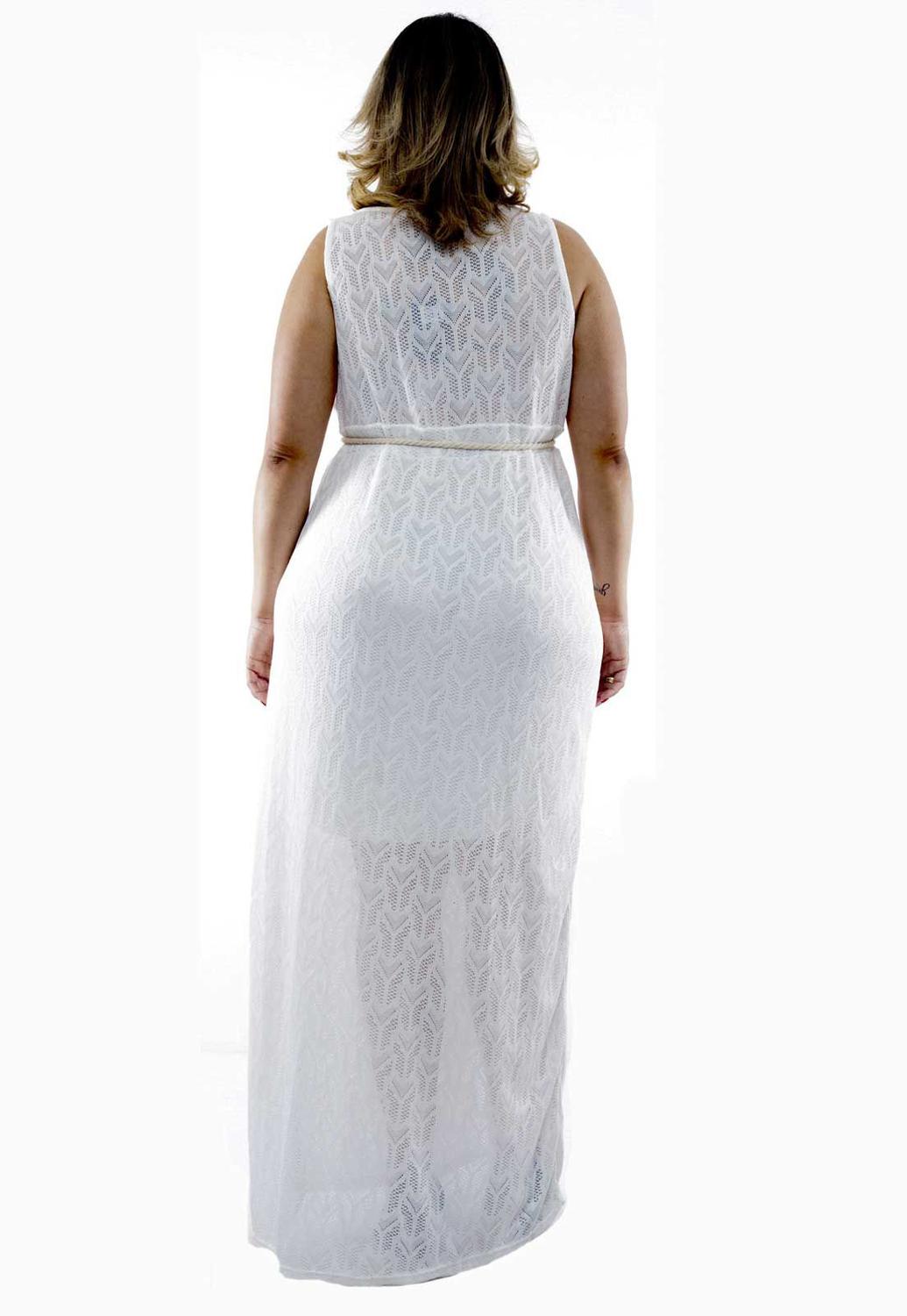 vestido longo de tricot plus size