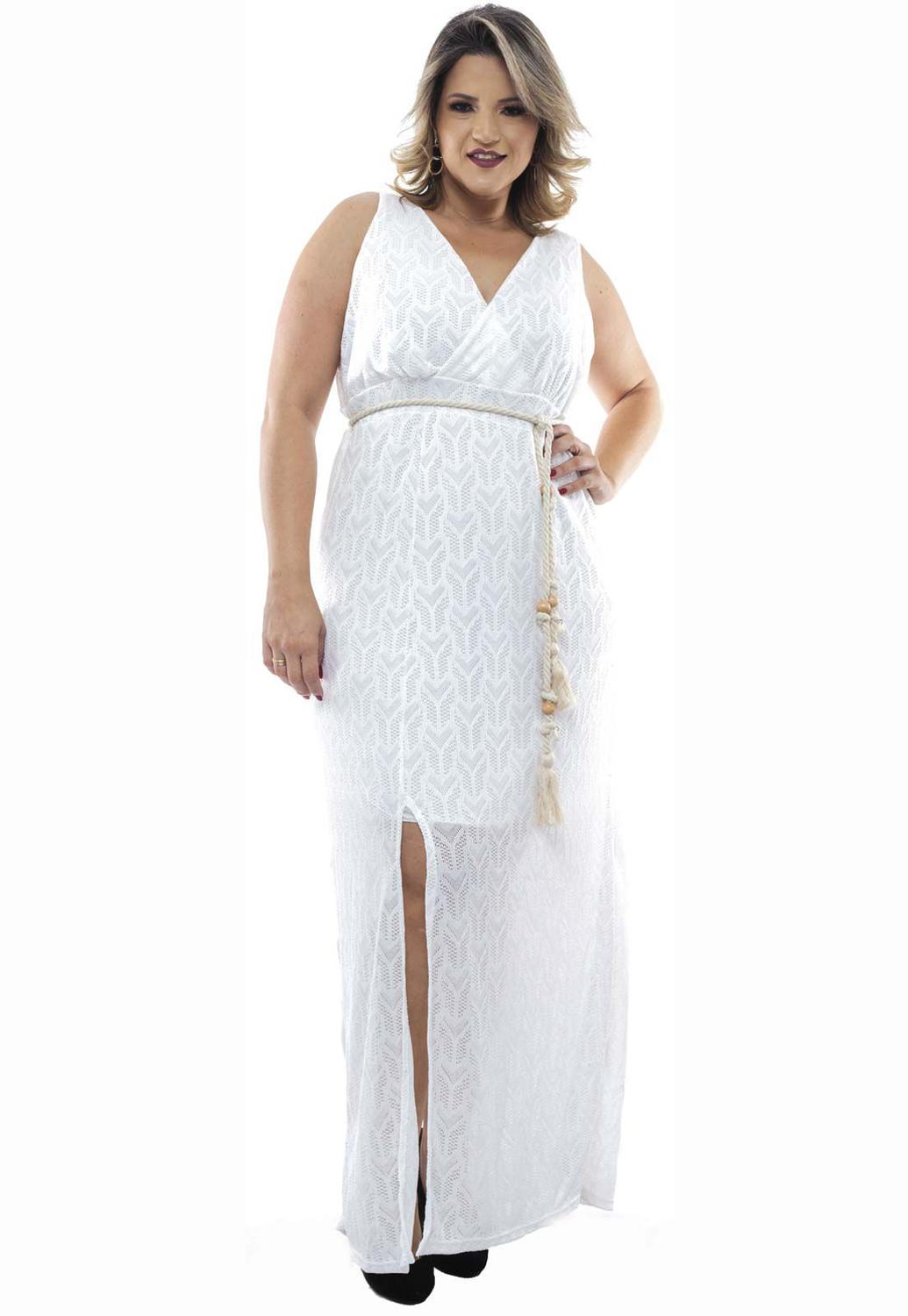 vestido tricot longo plus size