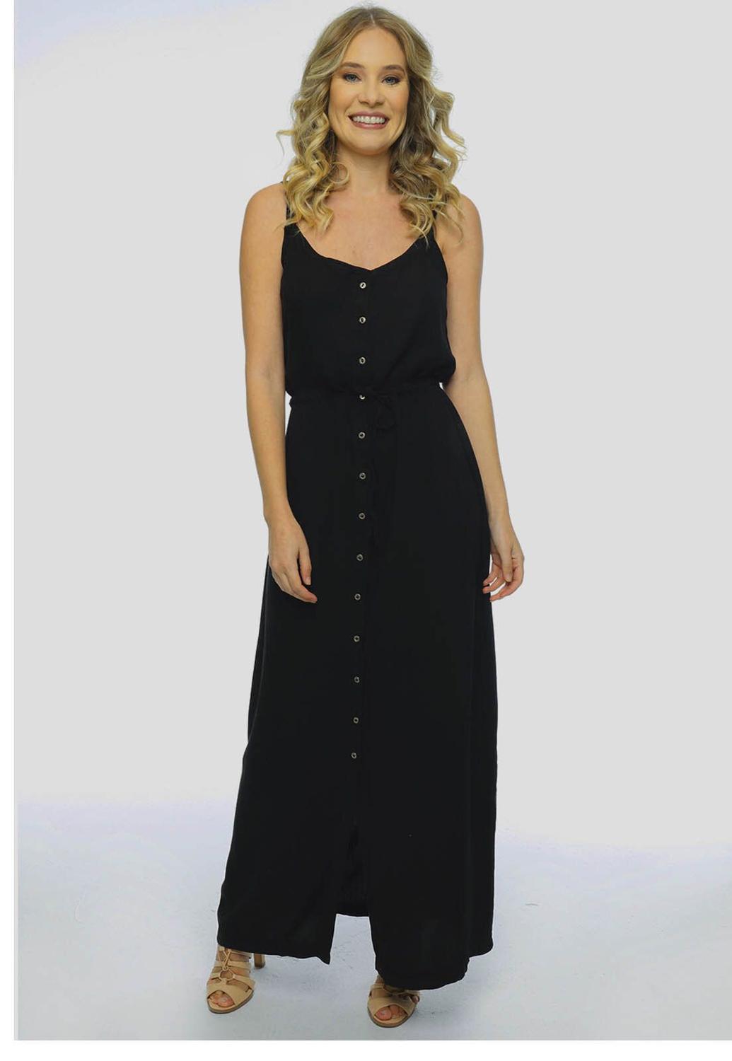 vestido longo preto liso