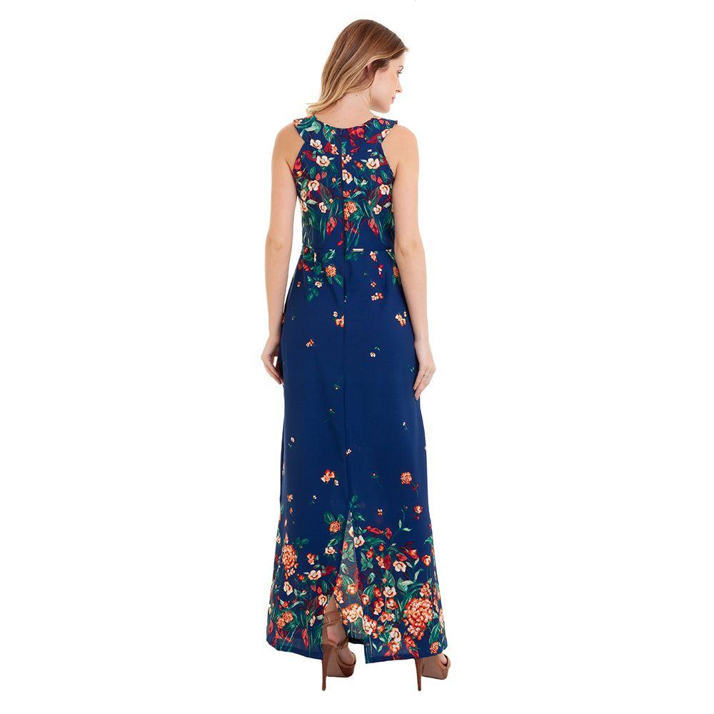 vestido longo barrado