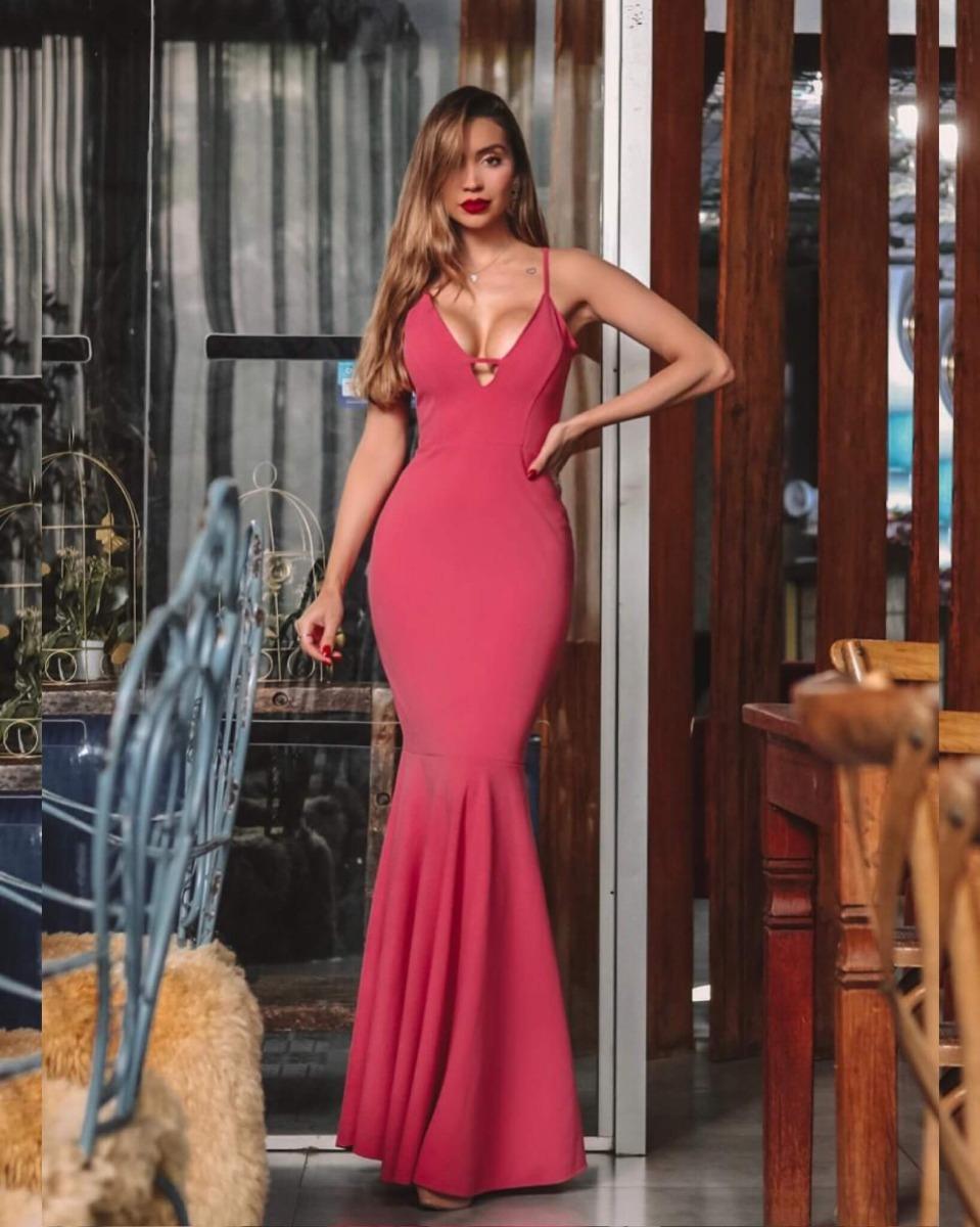 vestido sereia rosa pink