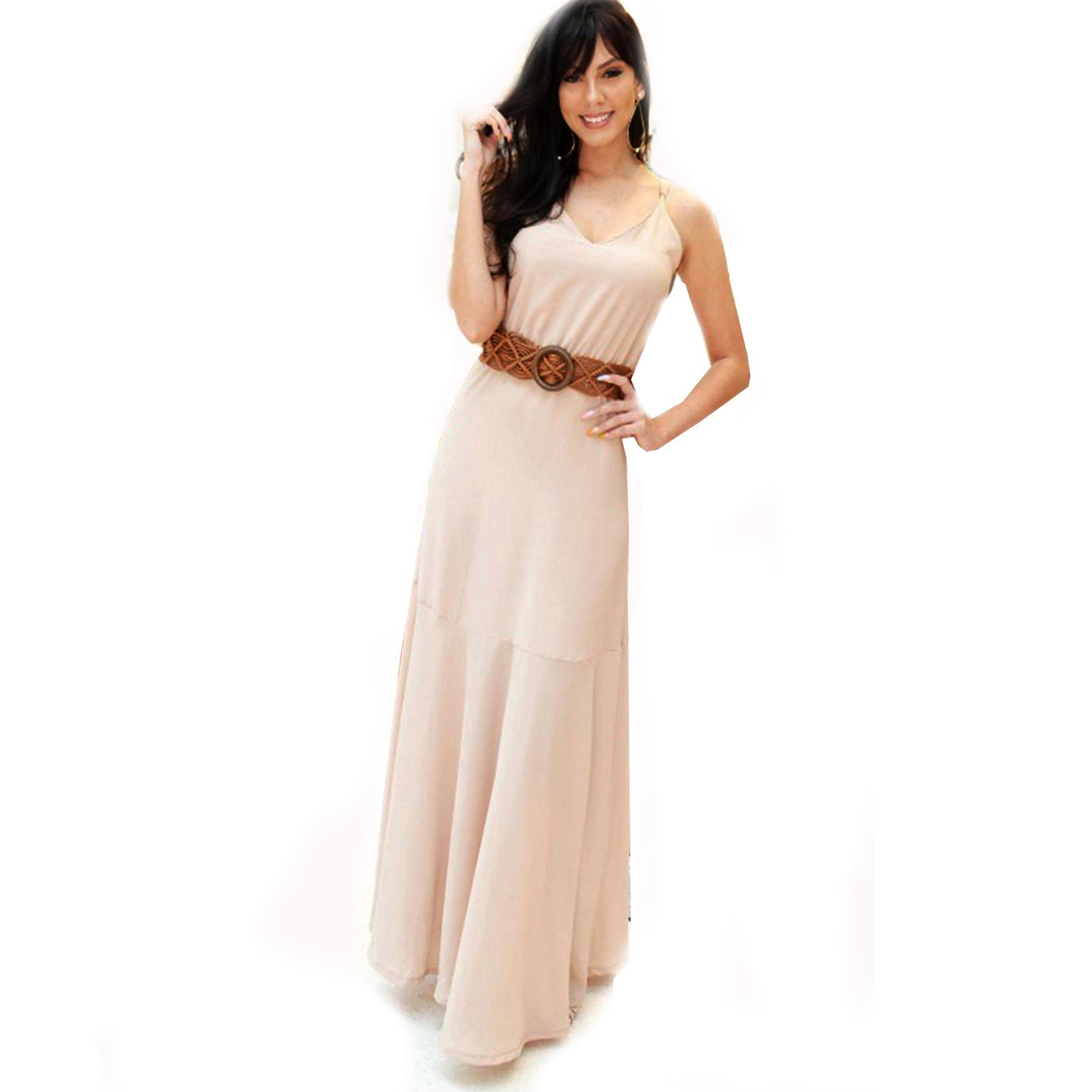 vestido longo minimalista