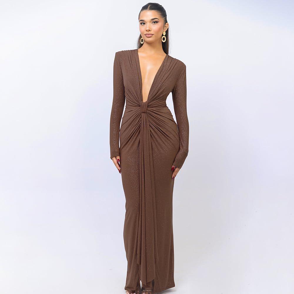 Vestido Maxi Decote Profundo Shop Our Women's Deep V Neck Plunge