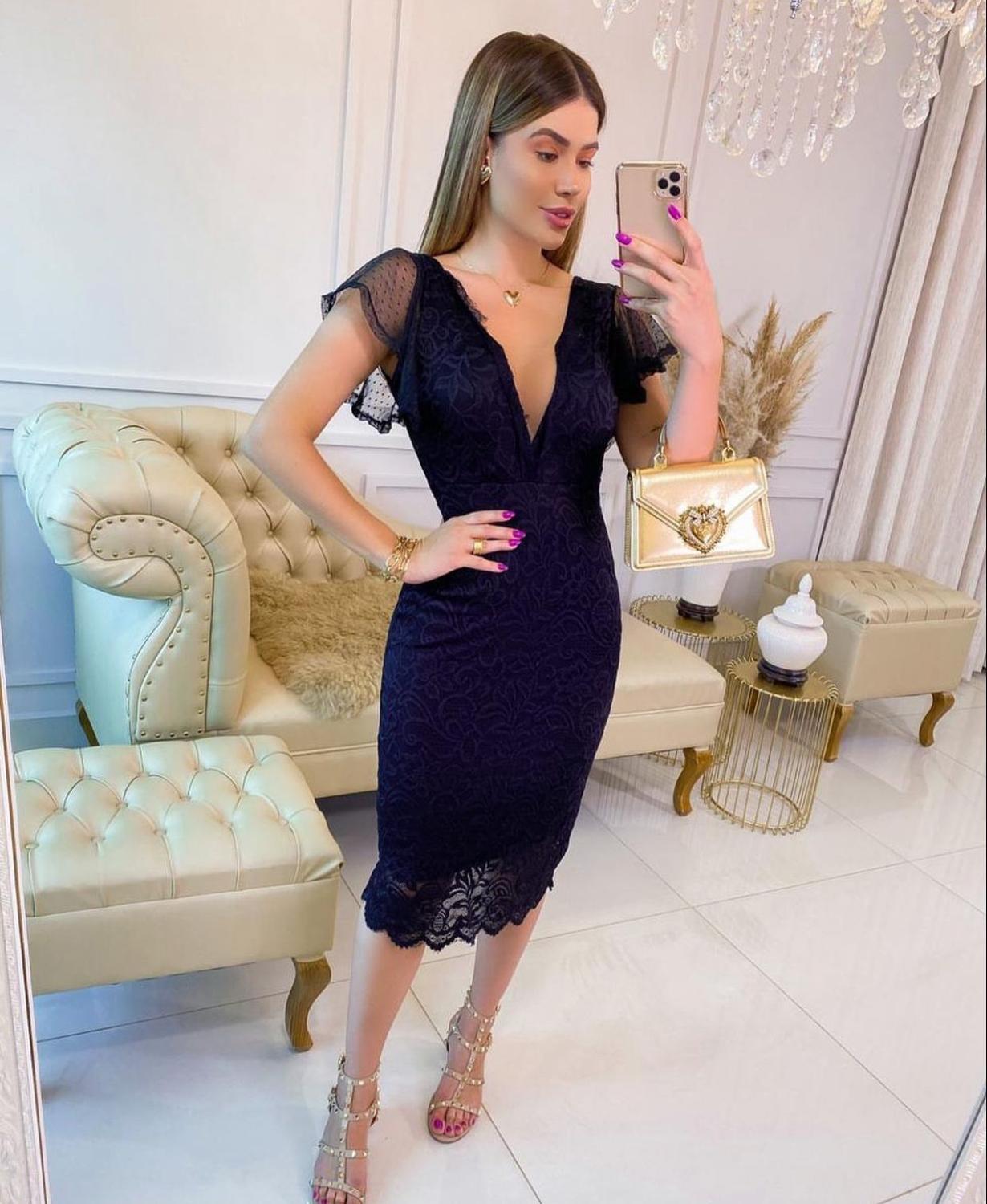 Vestido Midi Preto Festa Vestido Midi Feminino Festa Preto Tubinho