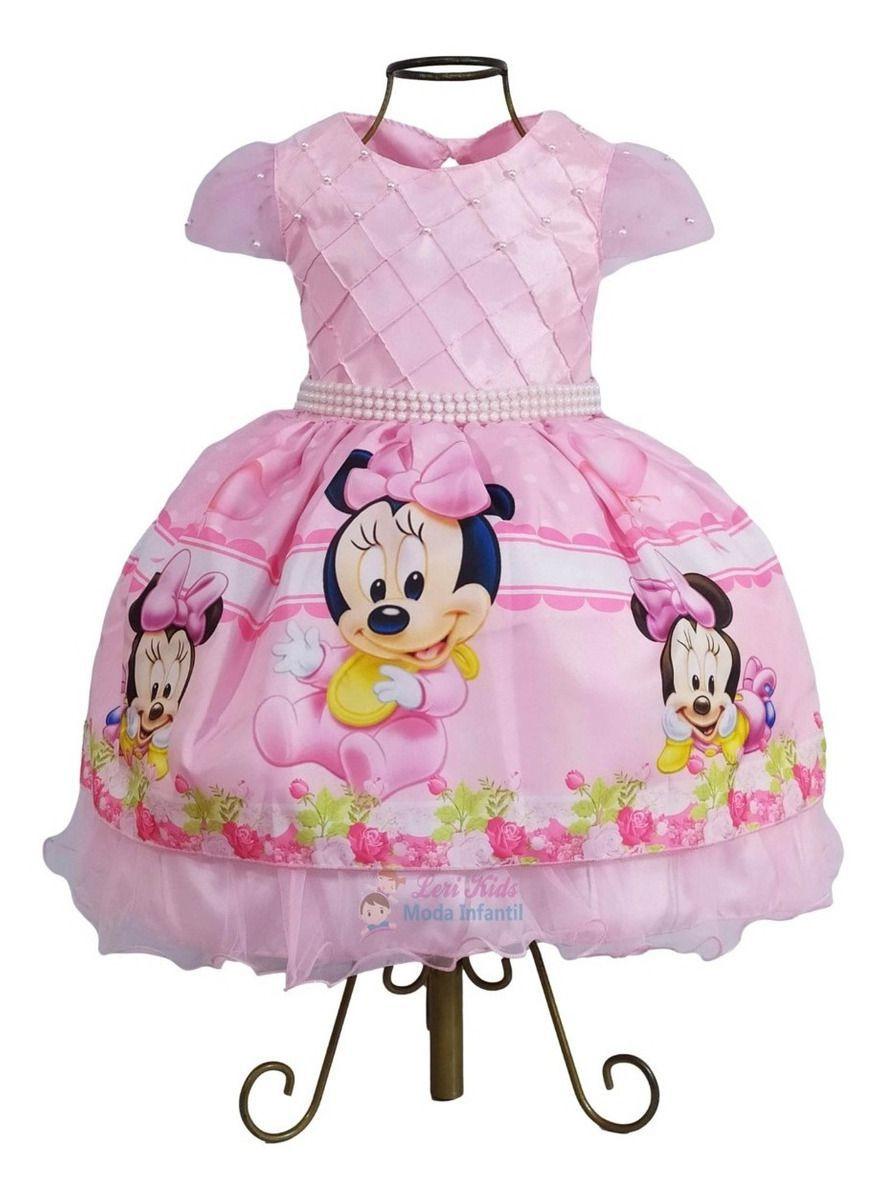 Vestido Minnie Rosa Baby Luxo Infantil 1 2 3 Anos Tematico Moda Infantil Magazine Luiza