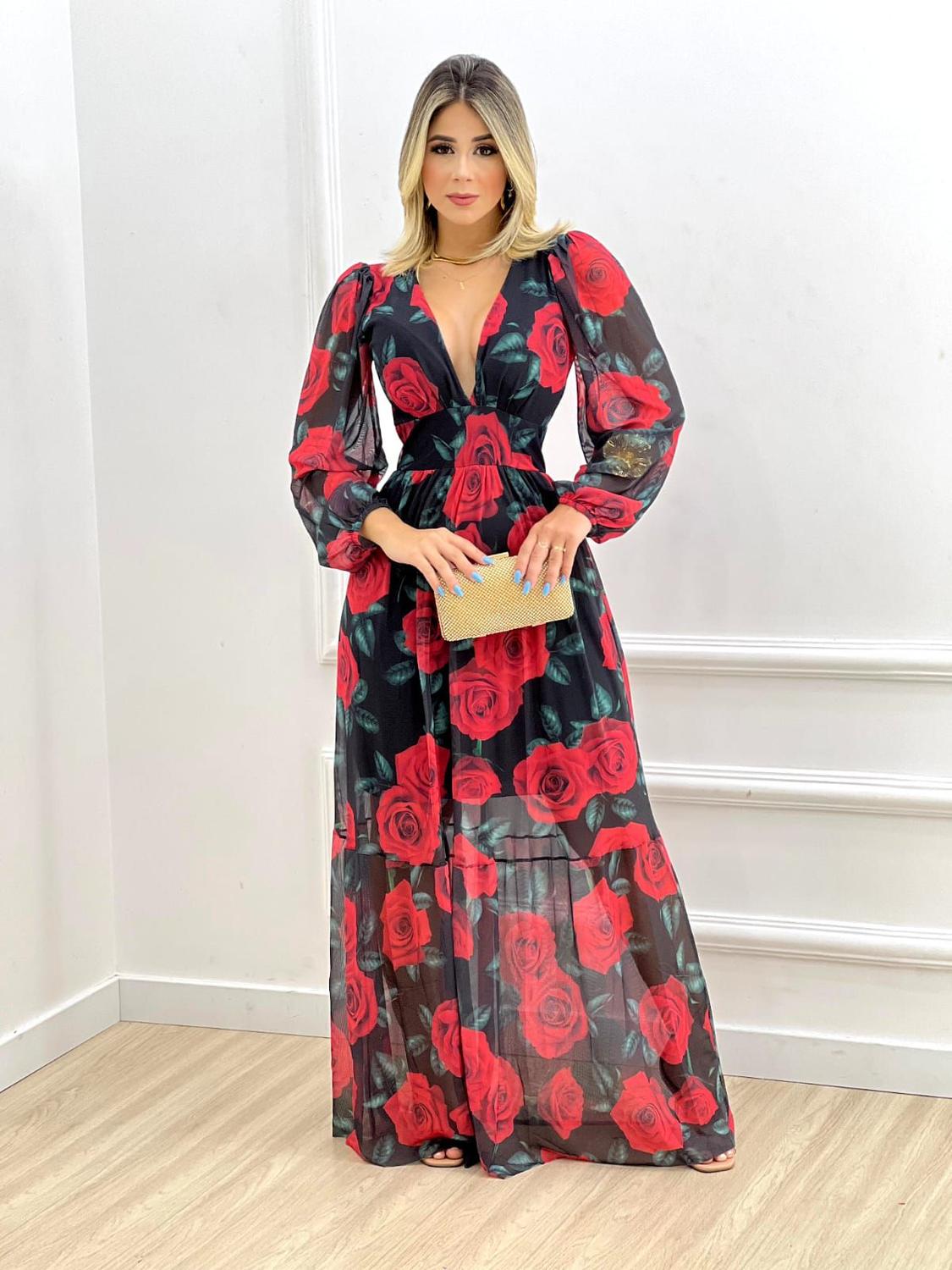 Vestido Feminino Vestido Natalino Vestido Feminino Vermelho Com