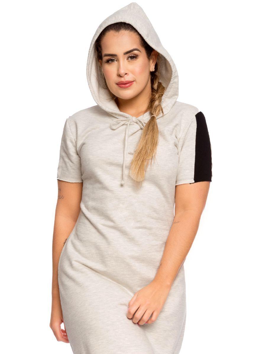 off white moletom com capuz dress