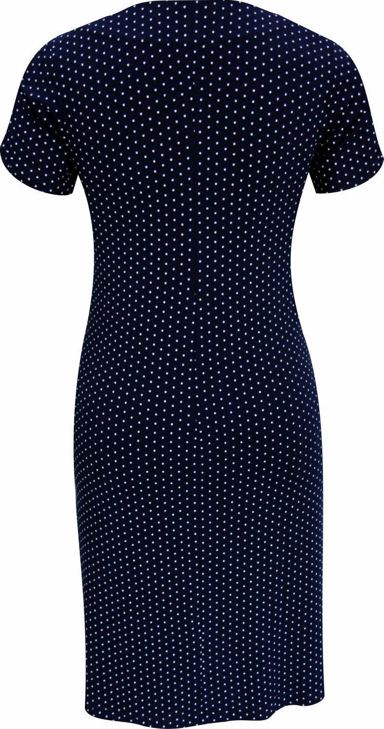 vestido poá azul marinho