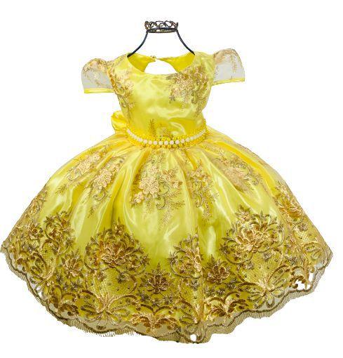 vestido realeza amarelo