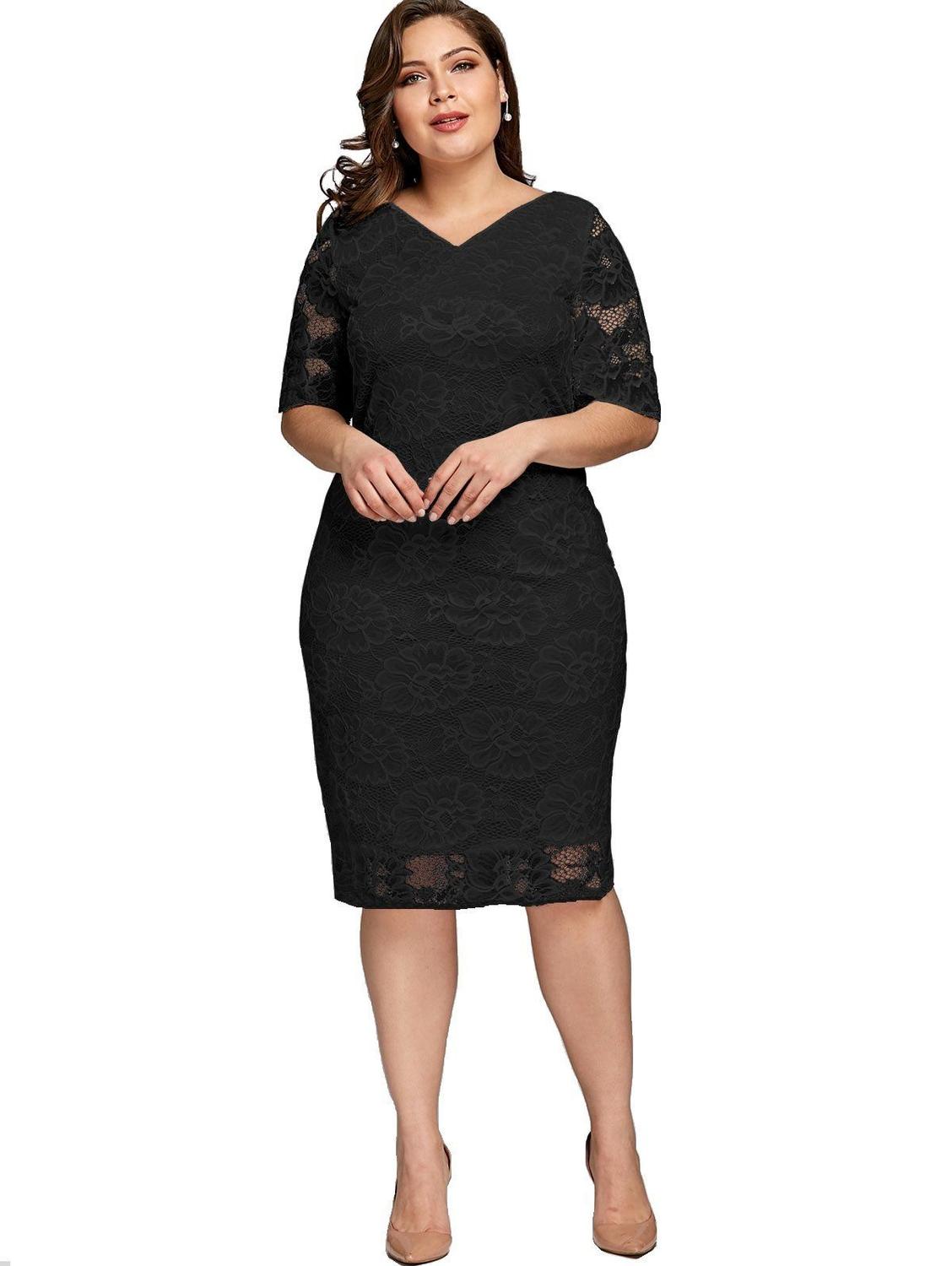 Vestido Renda Vestido De Festa Curto Plus Size Tamanho 46 Vestido