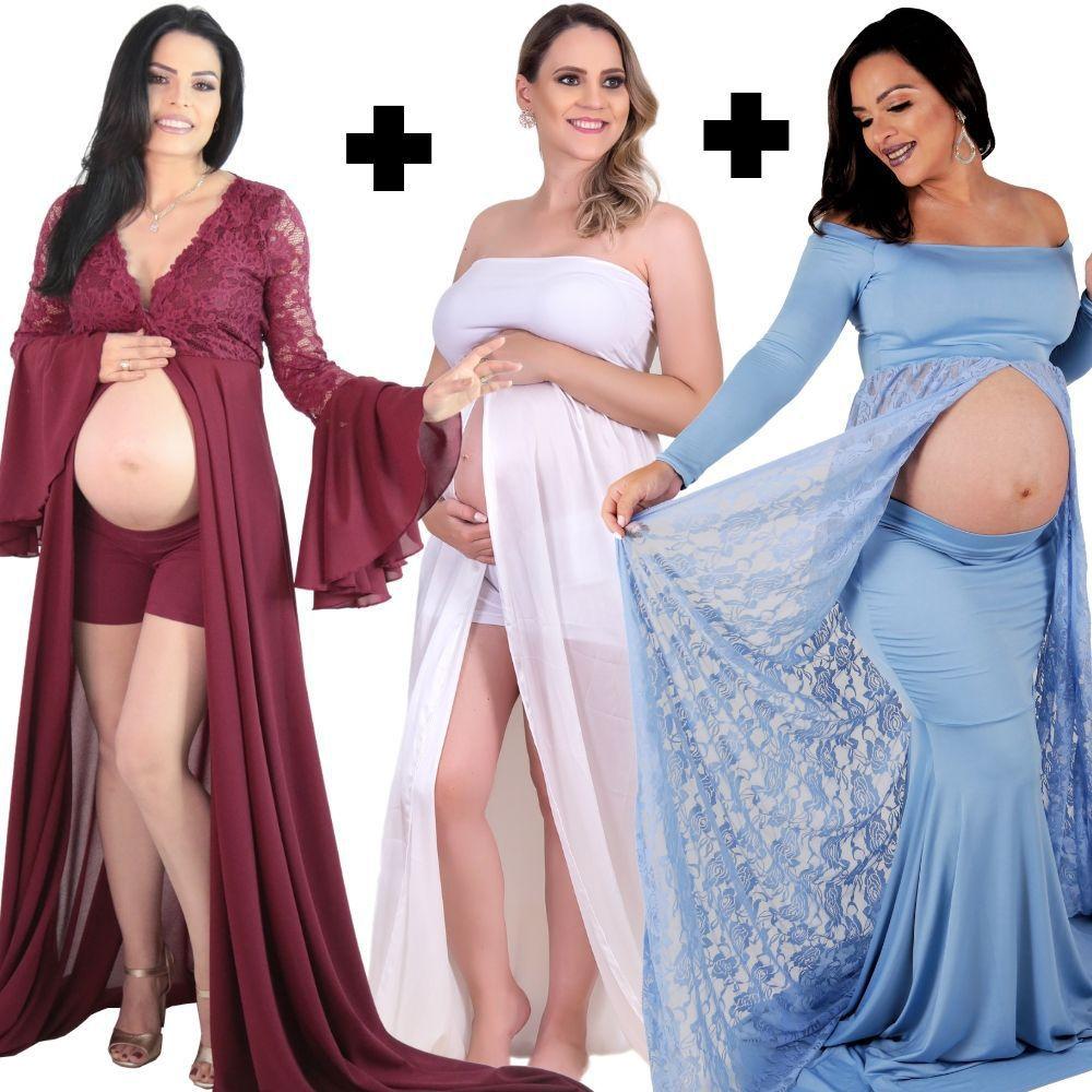 roupa de renda para ensaio gestante