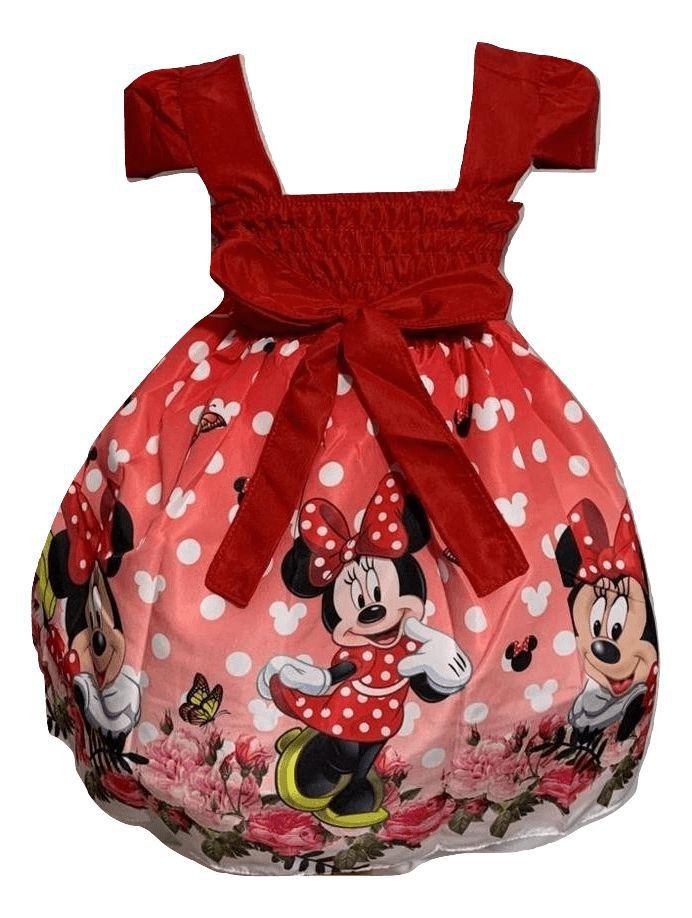 vestido temático minnie vermelha